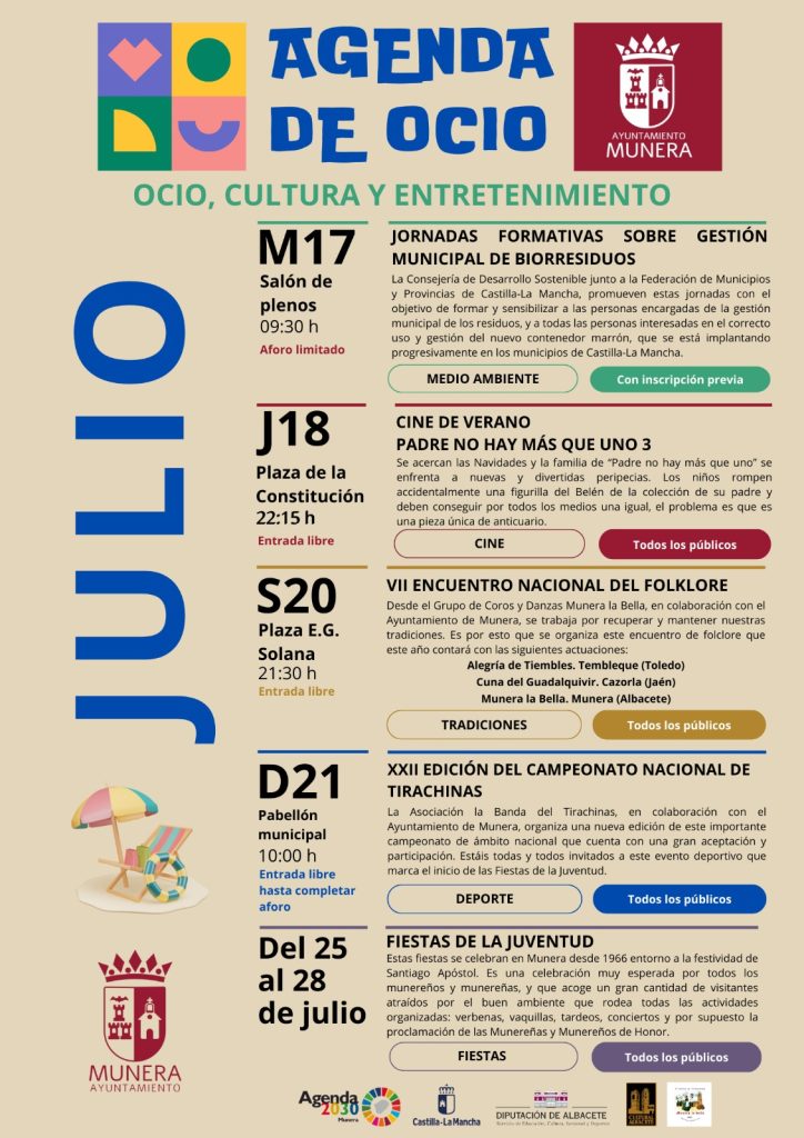 JULIO: Agenda de actividades de ocio, cultura y entretenimiento